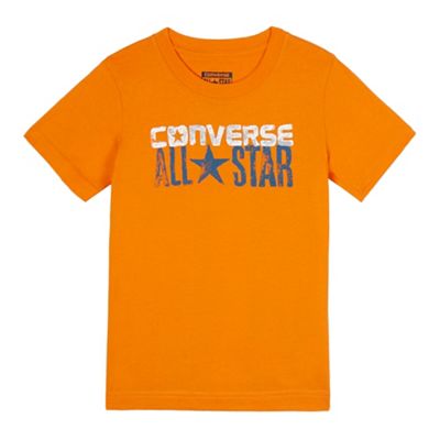 Converse Boys' orange logo print t-shirt